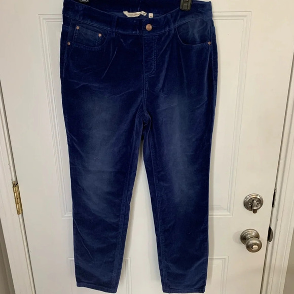Soft Surroundings Blue Velvet Pants - Picture 1 of 2